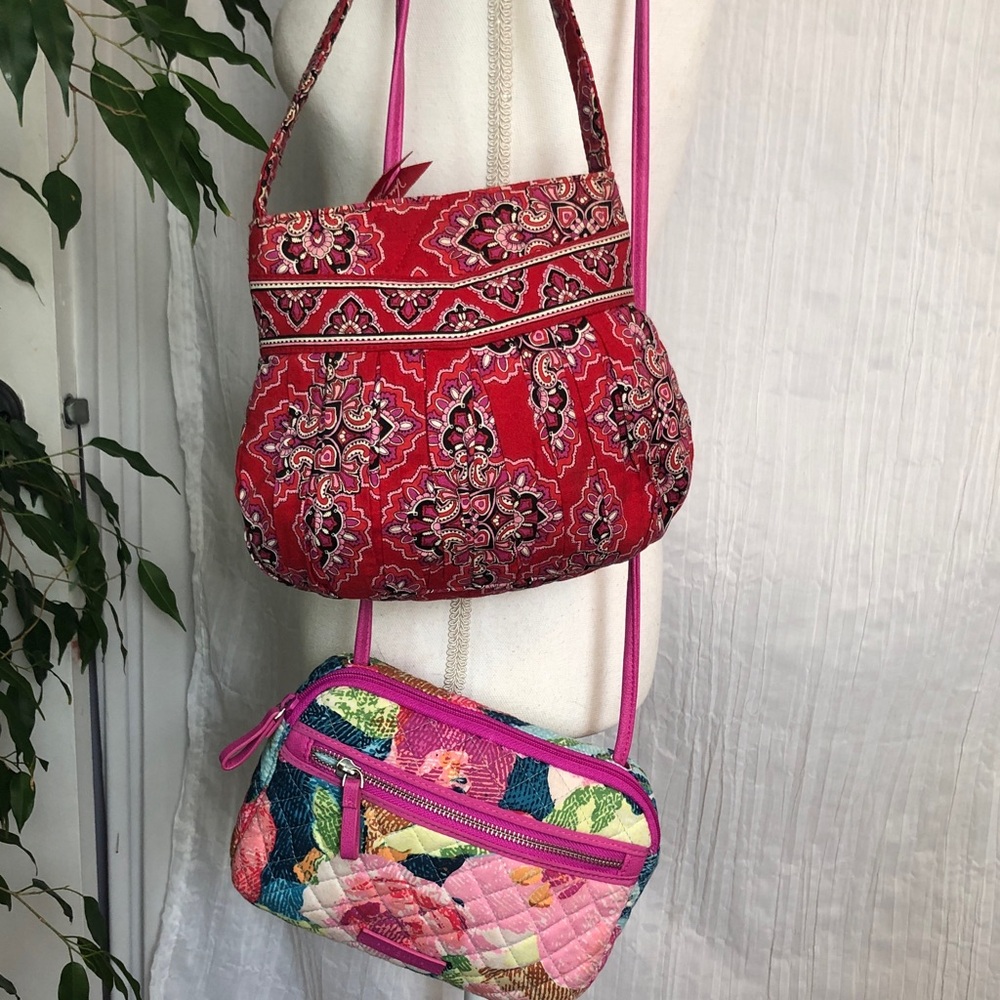 VERA BRADLEY Frankly Scarlet little tote & RFID Sugar Blossom crossbody purse